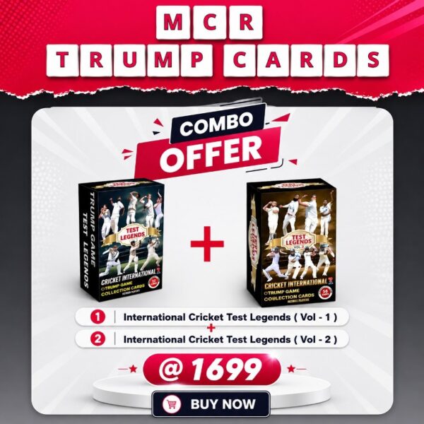 Cricket Legends Combo – Vol 1 & Vol 2 Test Retired Players Cards (200 Cards) | Buy at ₹1699